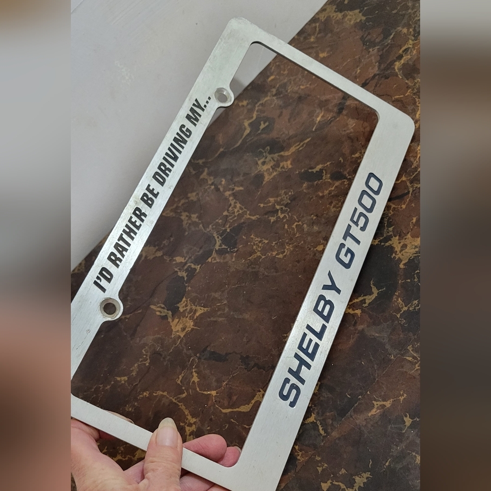 Shelby GT500 Silver License Plate Frame